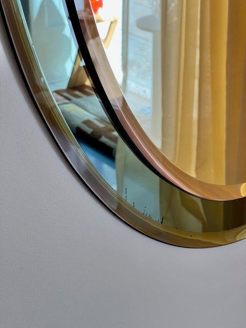 Vintage Green Oval Italian Mirror