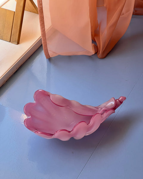 Vintage opal pink Murano shell bowl (Large)