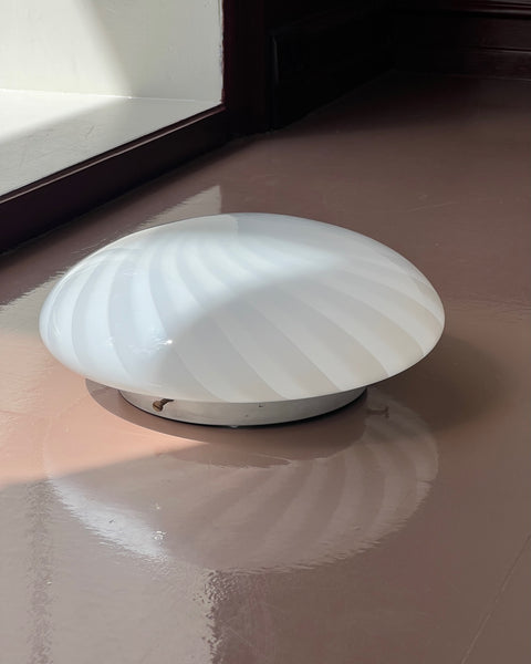 Vintage Murano white swirl ceiling/wall lamp (D38)
