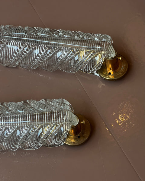 Vintage Murano leaf wall lamp