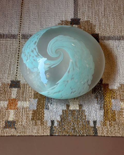 Vintage Murano frosted light blue ceiling/wall lamp (D38)