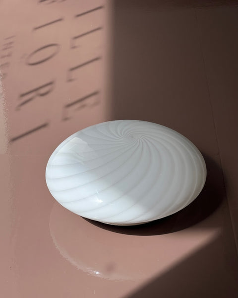 Vintage Murano white swirl ceiling/wall lamp (D28)