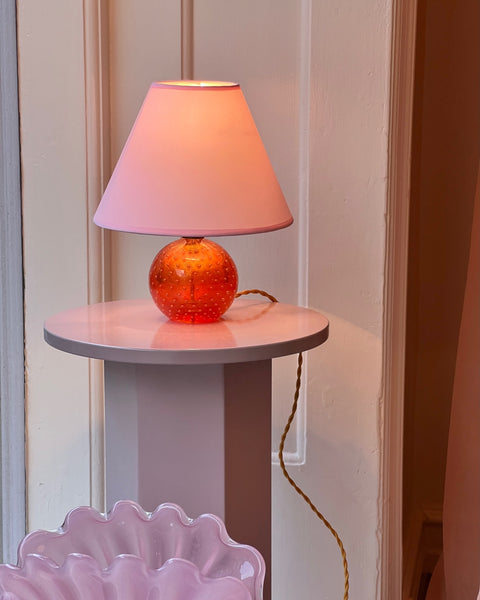 Vintage orange bubble Murano table lamp (with shade)