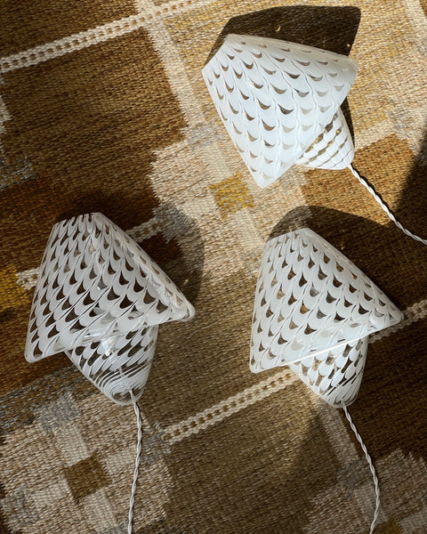 Vintage white/clear Murano wall lamp (3 available)