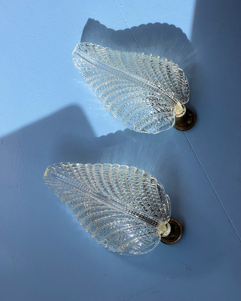 Vintage Murano leaf wall lamp (2 available)