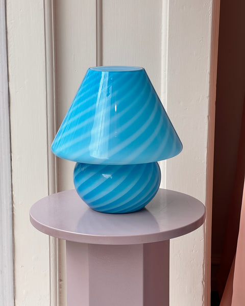 Mushroom table lamp - Blue swirl