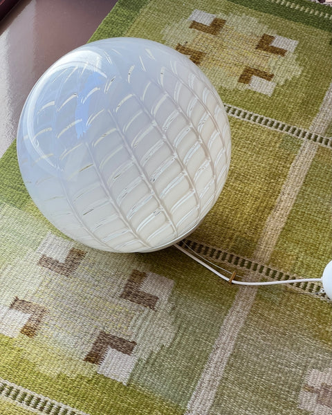 Vintage round white pattern Murano ceiling lamp (D40)