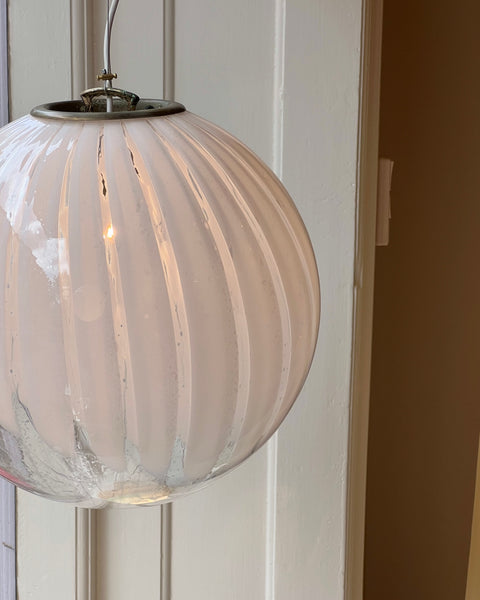Vintage white clear Murano ceiling lamp (D40)