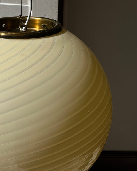 Vintage yellow/cream swirl Murano ceiling lamp (D45)