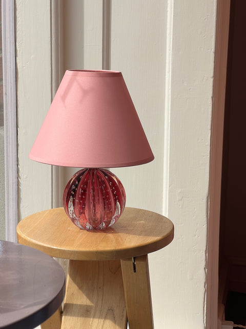 Vintage pink Murano table lamp (with shade)