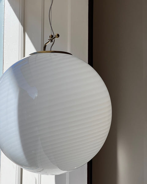 Vintage Murano white swirl ceiling lamp (D50)