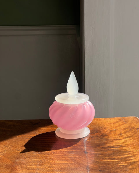 Vintage opal pink Murano bonbonniere