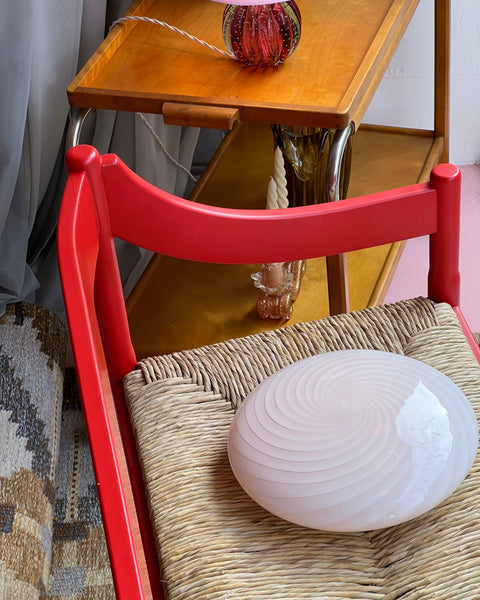 Vintage Murano light pink swirl ceiling/wall lamp