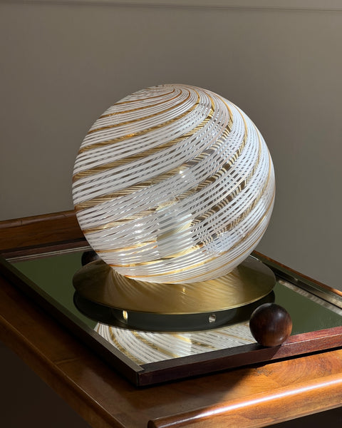 Vintage golden/white Murano table lamp