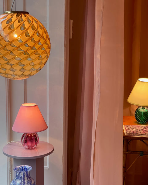 Vintage golden clear Murano ceiling lamp (D35)