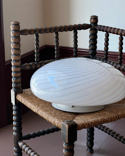 Vintage Murano white swirl ceiling/wall lamp (D38)