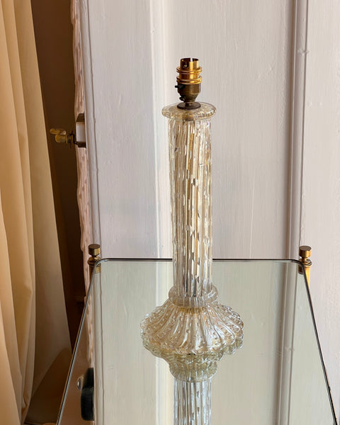 Vintage golden/clear Murano table lamp (with shade)