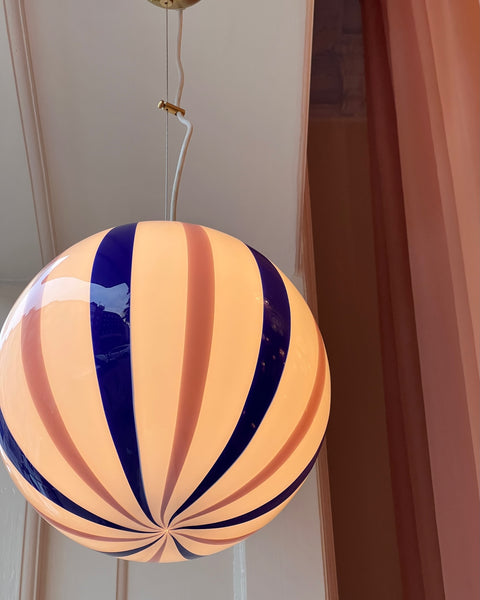 Ceiling lamp - Pink lavender / blue vertical stripes (D30)