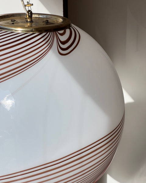 Vintage Murano brown swirl ceiling lamp (D50)