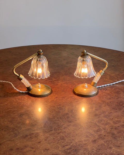 Vintage clear Murano table lamps (2 available)