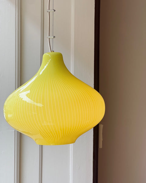 Vintage Massimo Vignelli yellow/white ceiling lamp