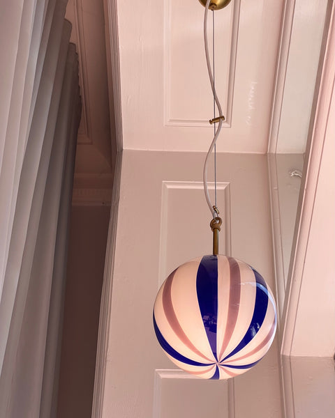 Ceiling lamp - Pink lavender / blue vertical stripes (D20)
