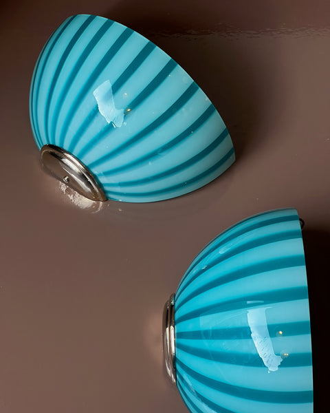 Vintage Green Murano wall lamps (2 available)