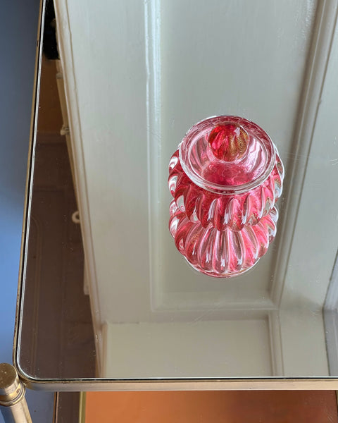 Vintage pink / golden Murano bonbonniere