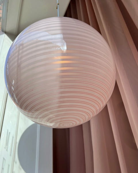 Vintage Murano light pink swirl ceiling lamp (D40)