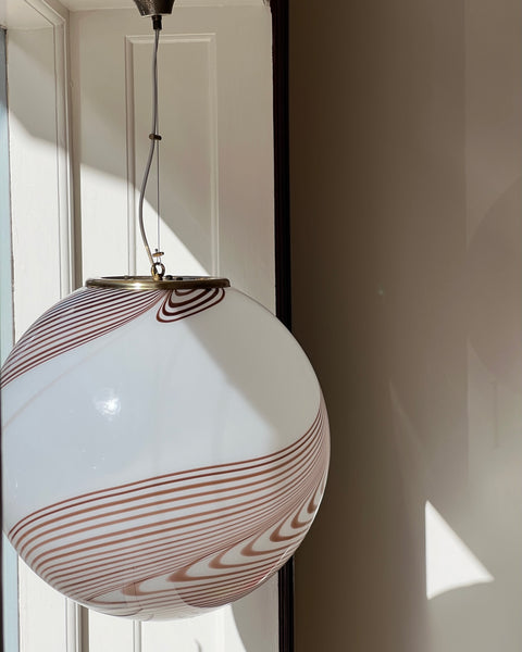 Vintage Murano brown swirl ceiling lamp (D50)