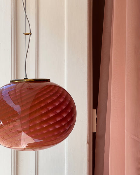 Vintage Murano orange/pink swirl ceiling lamp (D33)