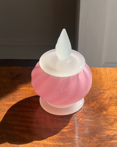 Vintage opal pink Murano bonbonniere