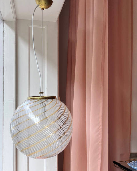 Vintage Murano golden/transparent ceiling lamp (D35)