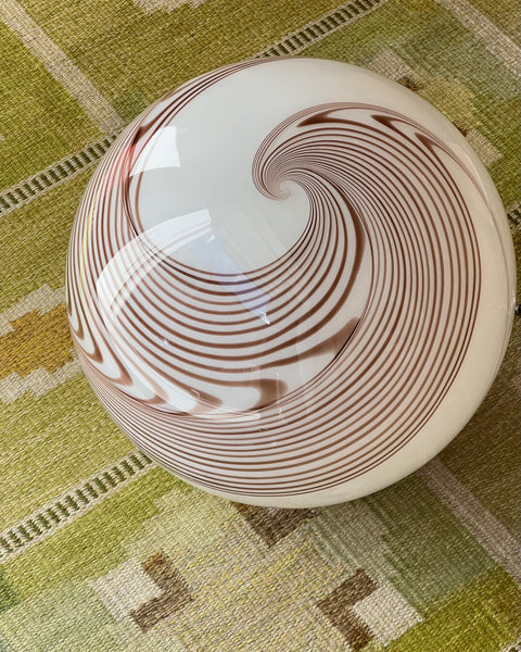 Vintage Murano brown swirl ceiling lamp (D50)