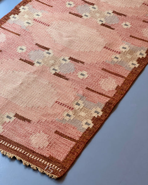 Vintage flat weave rug by Ingegerd Silow (IS)