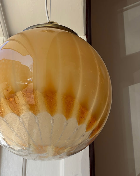 Vintage golden clear Murano ceiling lamp (D33)
