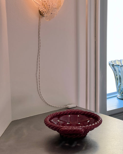 Vintage red ceramic basket