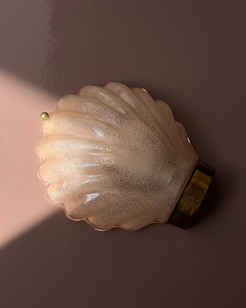 Vintage peach Murano shell wall lamp