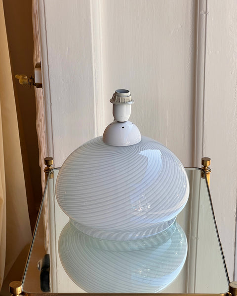 Vintage white/grey swirl Murano table lamp (with shade)