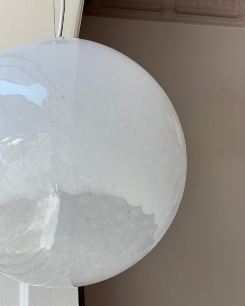 Vintage white clear Murano ceiling lamp (D30)