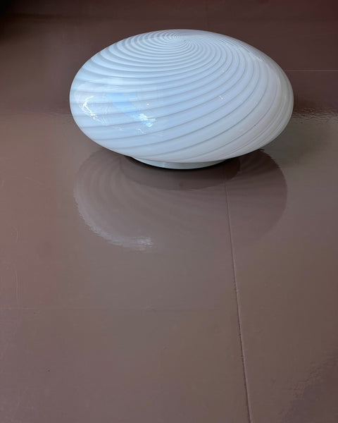 Vintage Murano white swirl ceiling/wall lamp (D38)