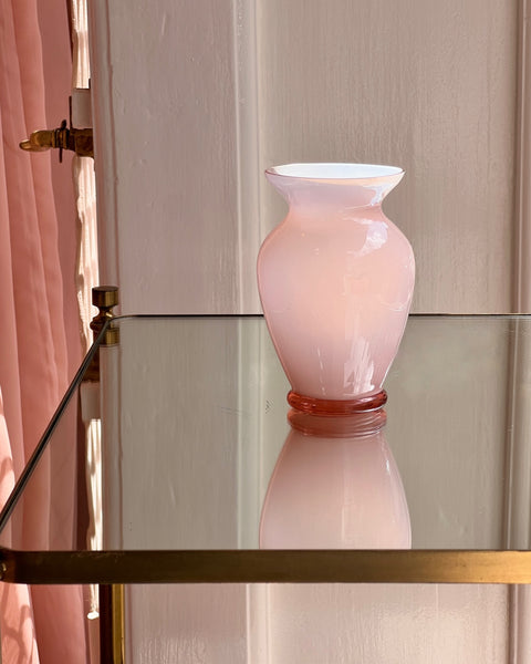 Vintage opal pink Murano vase