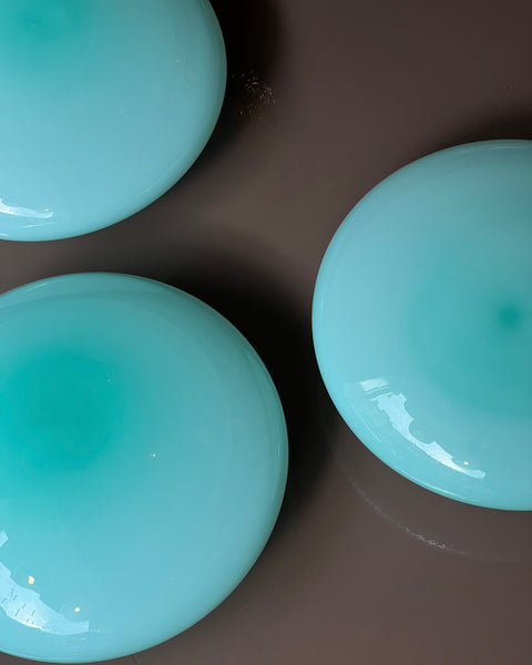 Vintage Murano opal turquoise ceiling/wall lamp (D36) (3 available)