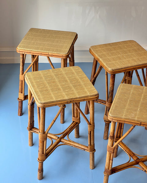 Vintage small rattan side table (4 available)