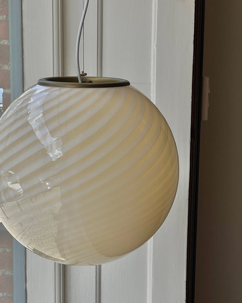 Vintage yellow/cream swirl Murano ceiling lamp (D40)