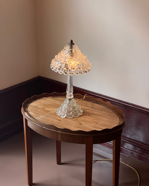 Vintage large clear Murano table lamp
