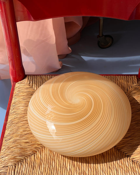 Vintage Murano cream/white swirl ceiling/wall lamp (D30)