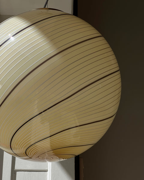 Vintage yellow/cream/brown swirl Murano ceiling lamp (D45)