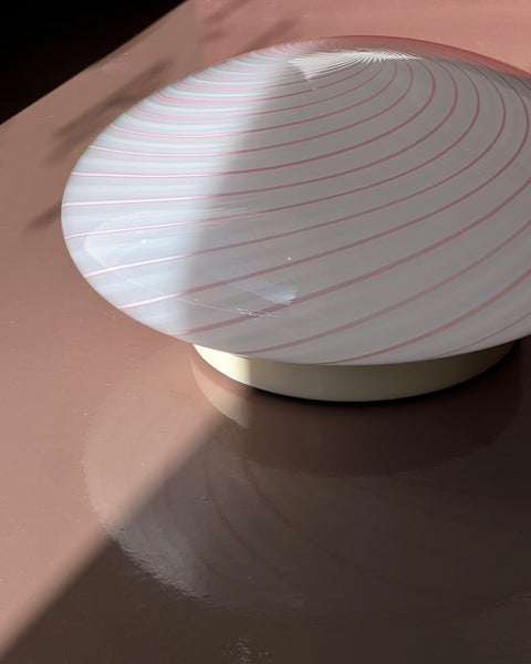 Vintage Murano pink/white swirl ceiling/wall lamp (D35)