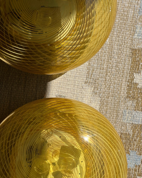 Vintage Murano yellow/clear ceiling/wall lamp (D38)